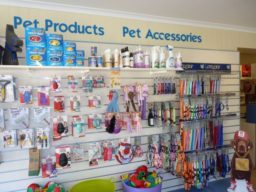 Pet products on display at Pet Doctor